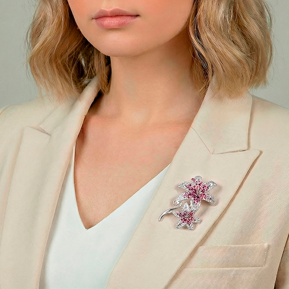 Fiore Luna Брошь ДУЭТ Zircon Арт.: XR08553P V/S