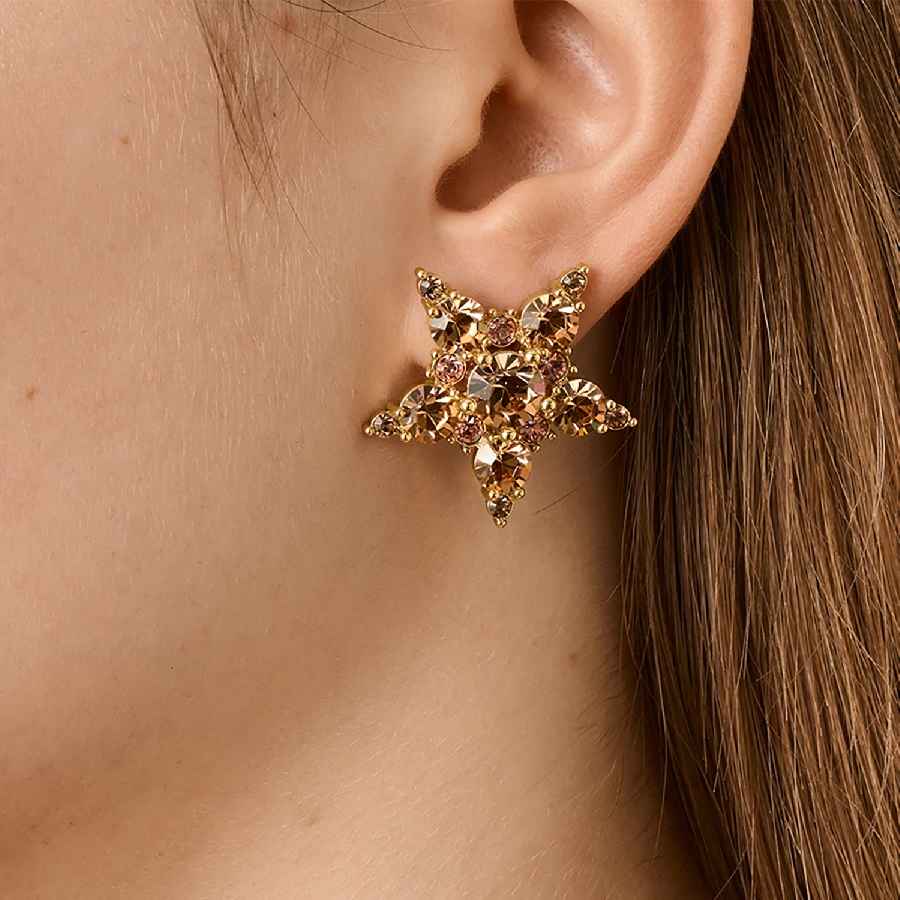 Dyrberg Kern Серьги LINA SG BROWN /GOLDEN Dyrberg Kern *450074 Арт.: *450074