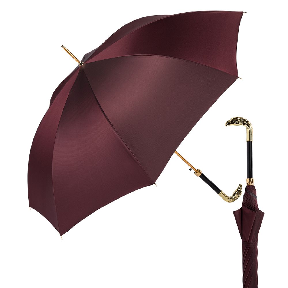 Pasotti Зонт-трость Pasotti Eagle Орел Gold Oxford Bordo  product-3926 Арт.: product-3926