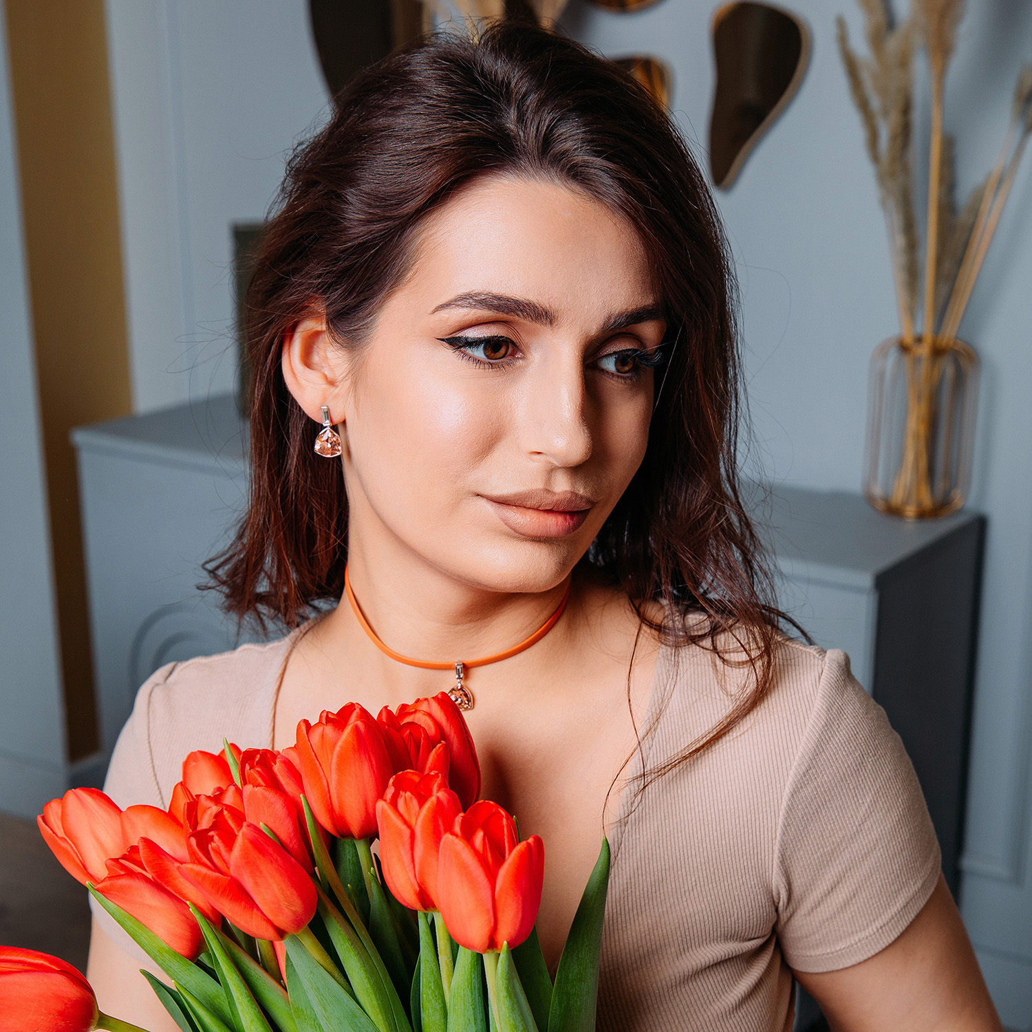 Fiore Luna Брошь ДУЭТ Zircon Арт.: XR08553P BR/G