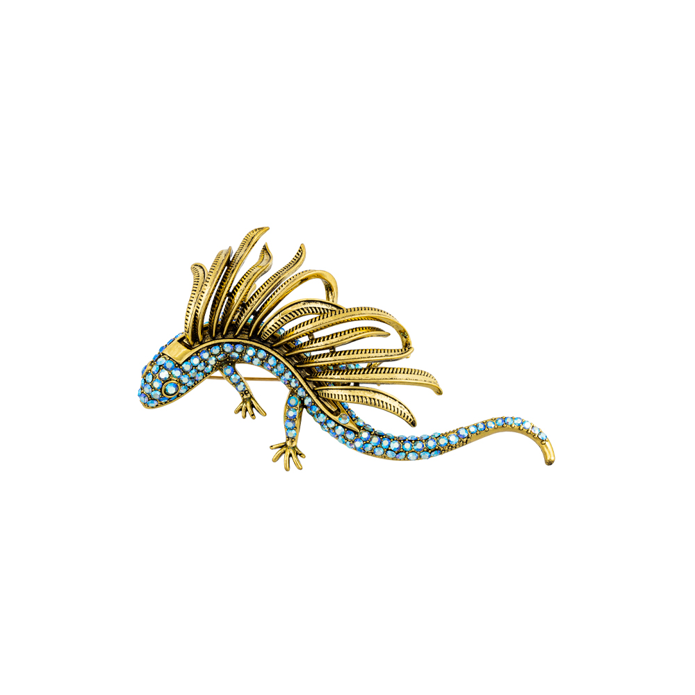 Fiore Luna Брошь Dragon чешский бриллиант Fiore Luna BR15080 BL/G Арт.: BR15080 BL/G