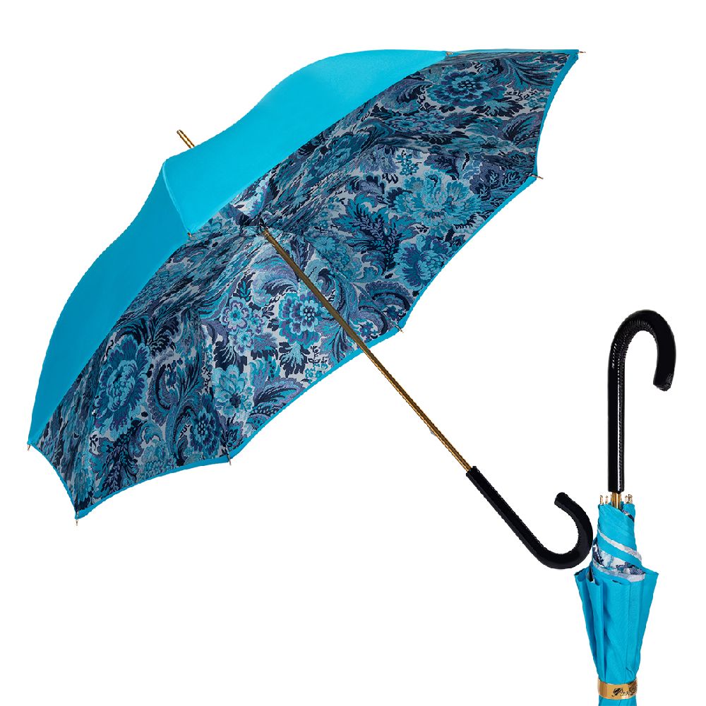 Pasotti Зонт-трость Pasotti Luce Blu Motivi Oro Patent  product-3916 Арт.: product-3916