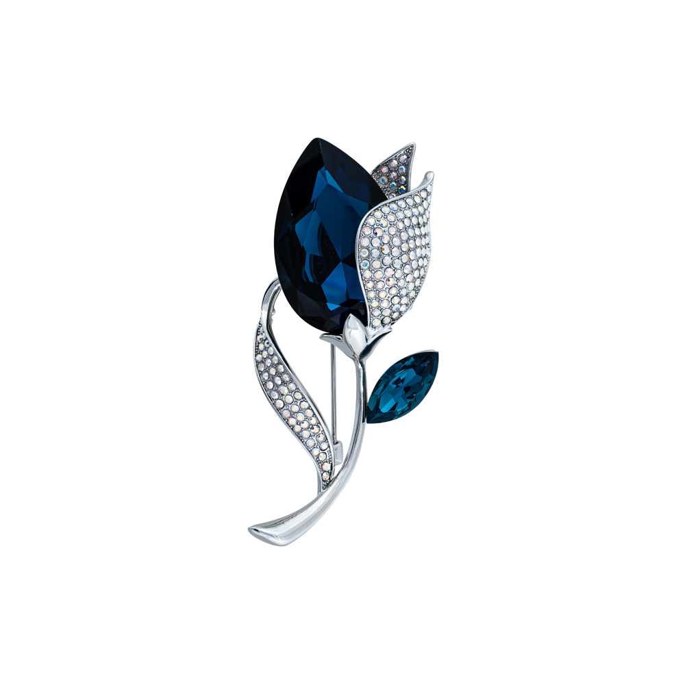 Fiore Luna Брошь Тюльпан Чешский горный хрусталь Fiore Luna XR11501W BL/S Арт.: XR11501W BL/S