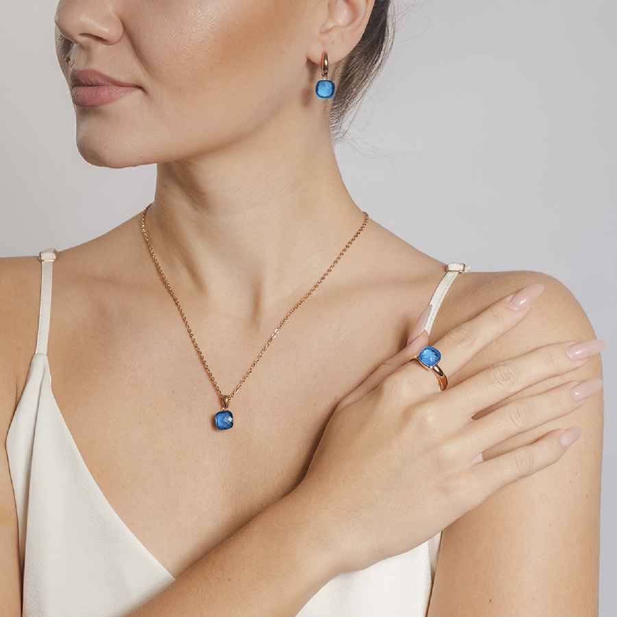 Qudo Кольцо FIRENZE 19 (G) Air Blue Opal Qudo 107001/40-4701 19 Арт.: 107001/40-4701 19