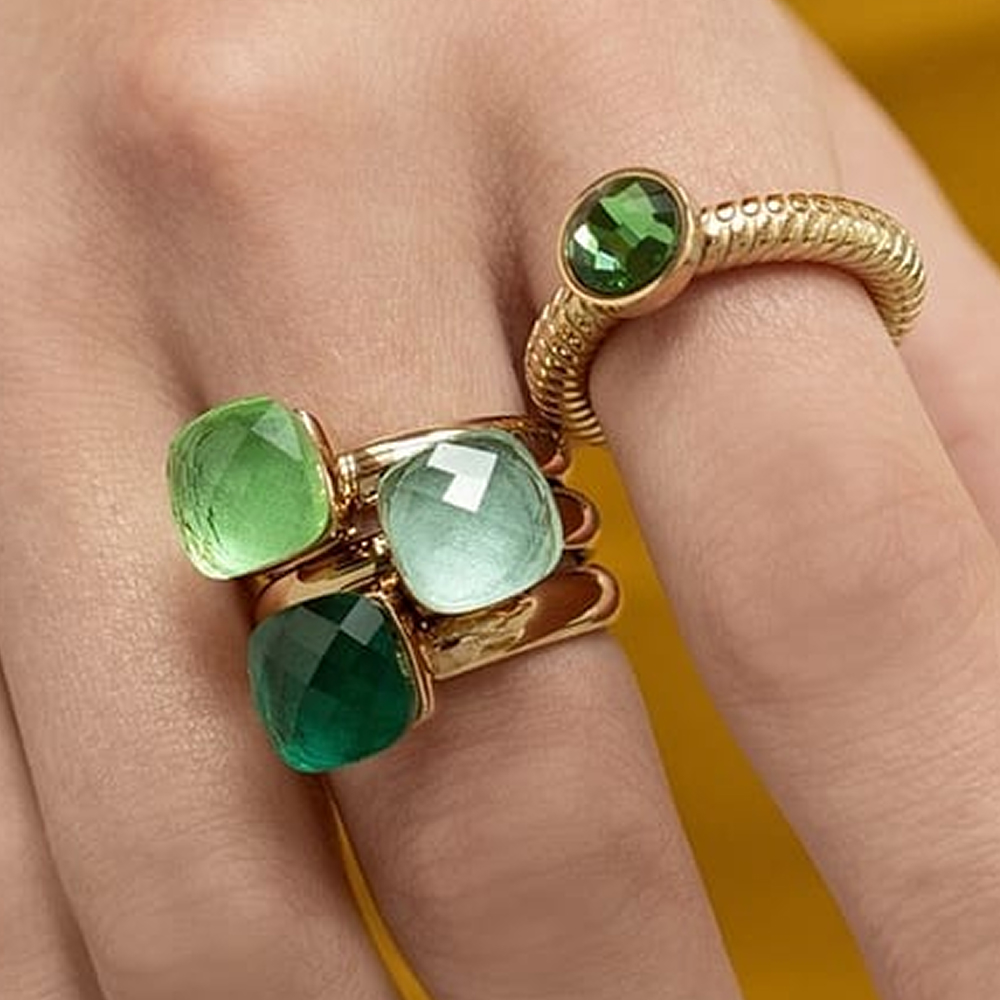 Qudo Кольцо FIRENZE 19 (S) Fern Green Арт.: 107000/40-4511 19