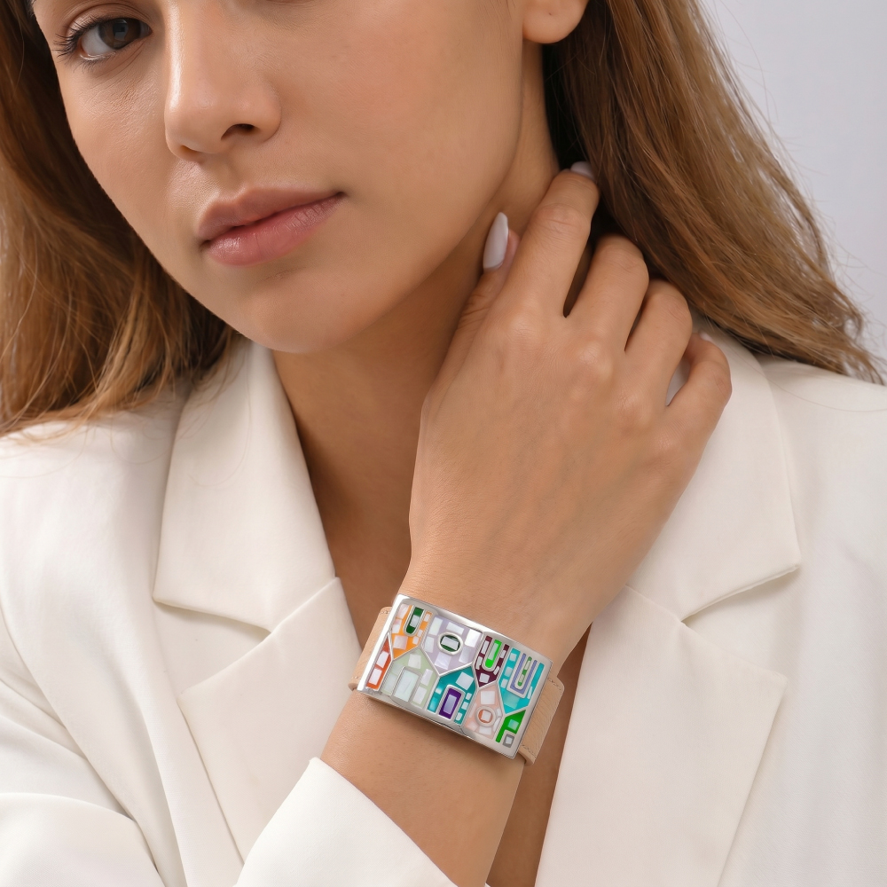 Fiore Luna Браслет на бежевом кожаном ремешке Арт.: CB01318-9 V