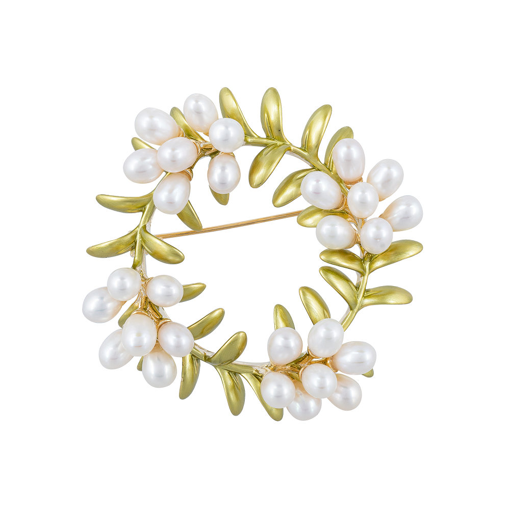 Fiore Luna Брошь Венок Natural pearl Fiore Luna XR05330A2 G Арт.: XR05330A2 G