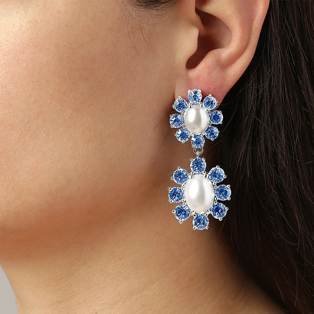 Dyrberg Kern Серьги LINA SS LIGHT SAPPHIRE / CRYSTAL Dyrberg Kern *460505 Арт.: *460505