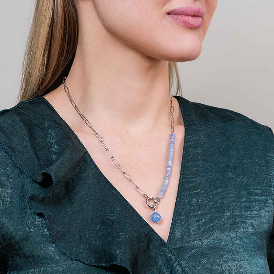 Fiore Luna Браслет на черном кожаном ремешке Арт.: CB11318-8 BL