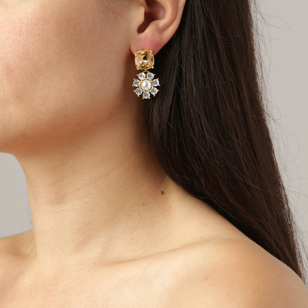 Dyrberg Kern Серьги POPPY SG GOLDEN / CRYSTAL Dyrberg Kern 470118 Арт.: 470118