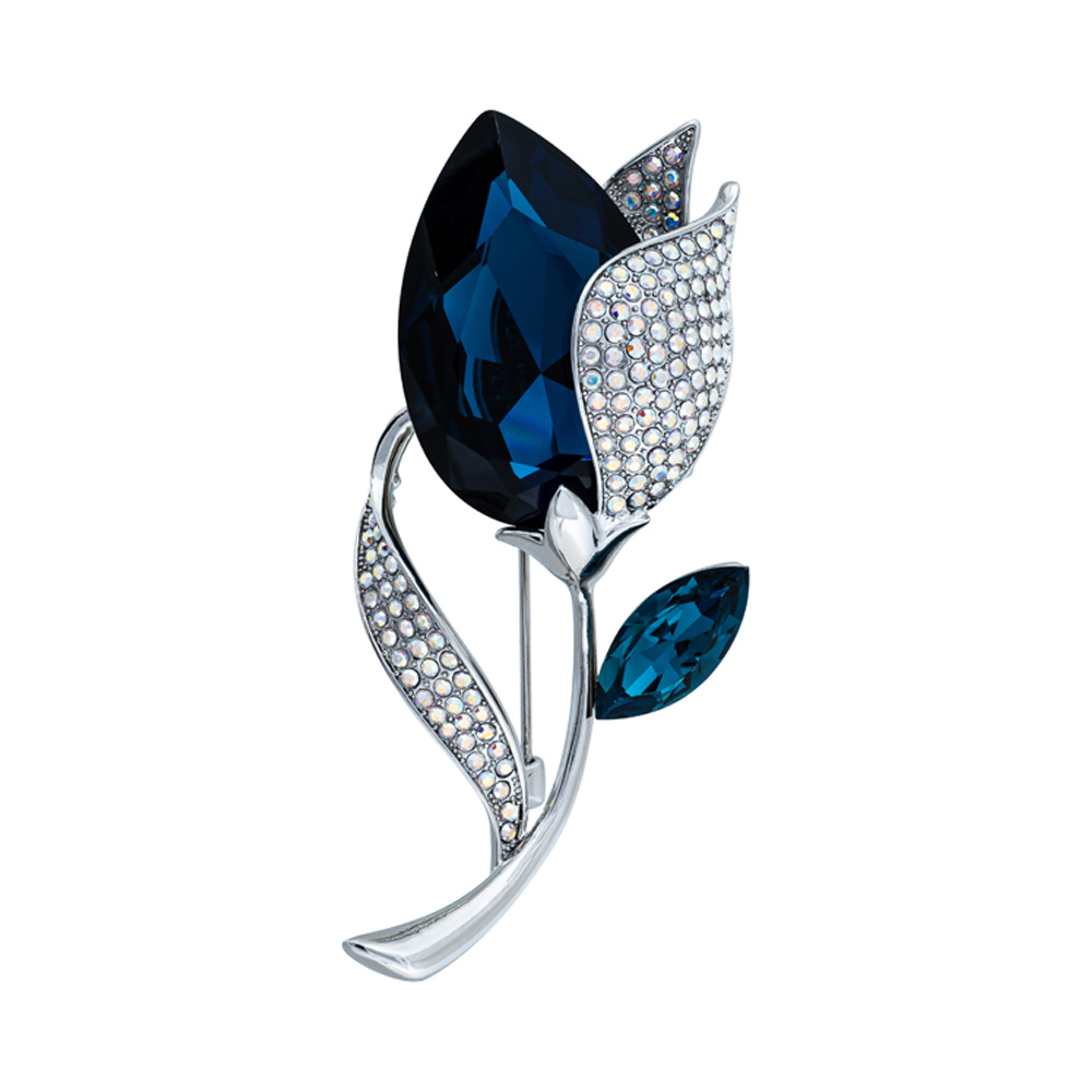 Fiore Luna Брошь Тюльпан Чешский горный хрусталь Fiore Luna XR11501W BL/S Арт.: XR11501W BL/S
