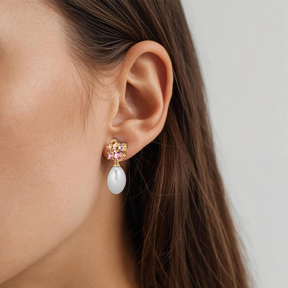 Dyrberg Kern Серьги PETUN SG ROSE / WHITE PEARL Арт.: 480056