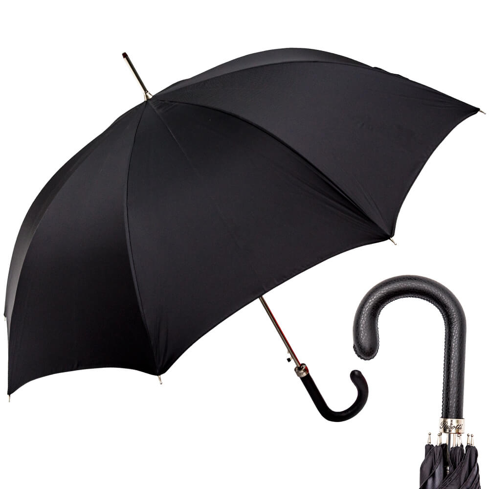 Pasotti Зонт-трость Pasotti Classic Pelle Oxford Black  product-1425 Арт.: product-1425