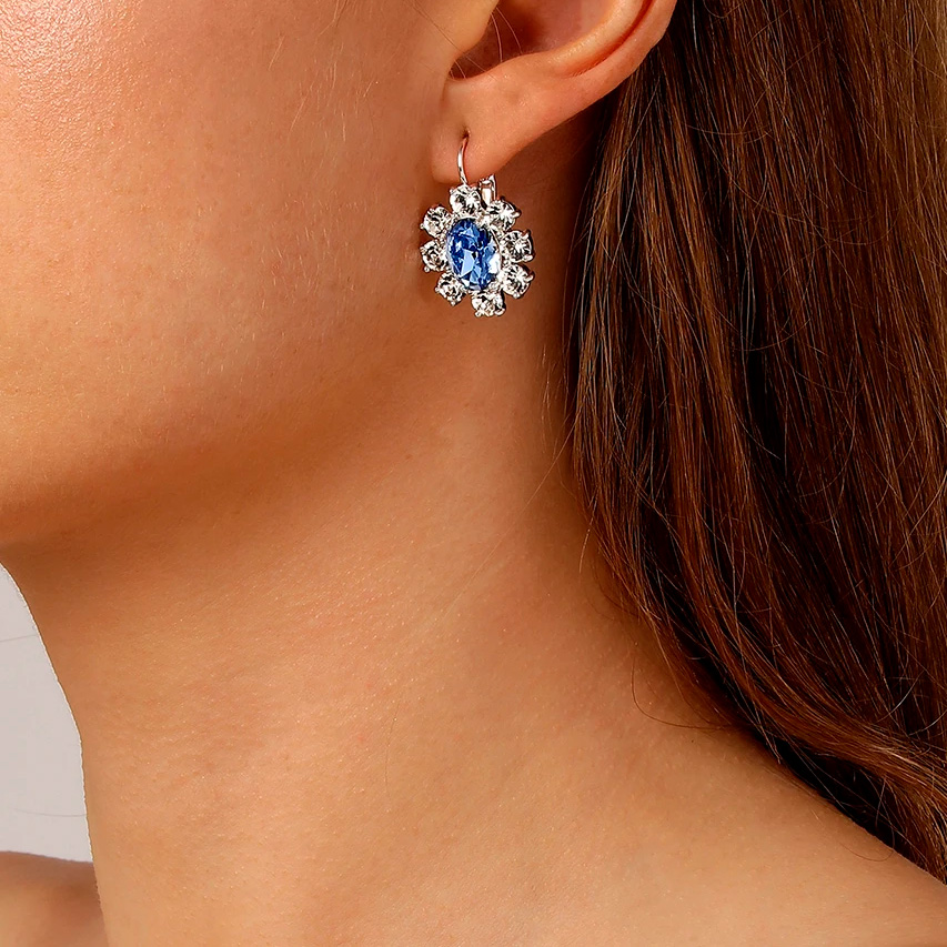 Dyrberg Kern Серьги VALENTINA SS LIGHT BLUE / CRYSTAL Арт.: *420042 S/BL
