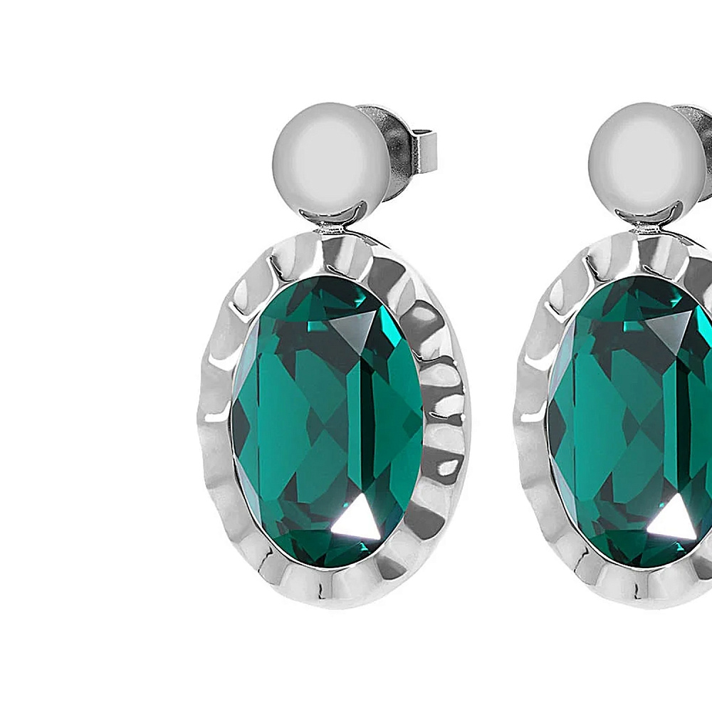Qudo Серьги TIVOLA UNICA big (S/P) Emerald 2,65cm Qudo 332048 Арт.: 332048