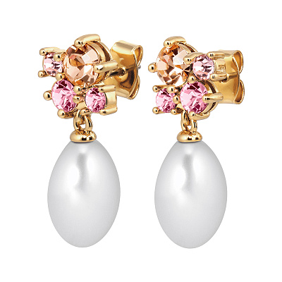Серьги PETUN SG ROSE / WHITE PEARL 480056 