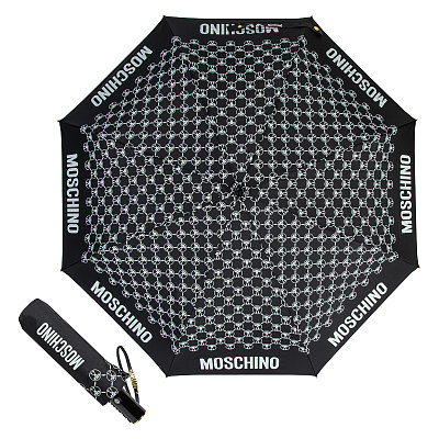 Зонт складной Moschino 8936-OCA DQM allover Black  product-3450  Moschino  product-3450 