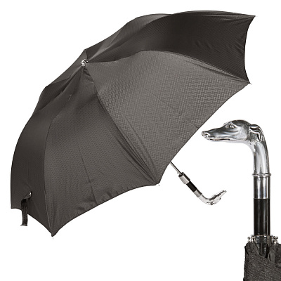 Зонт складной Pasotti Auto Bracco Собака Silver Onda Black  product-1308  Pasotti  product-1308 