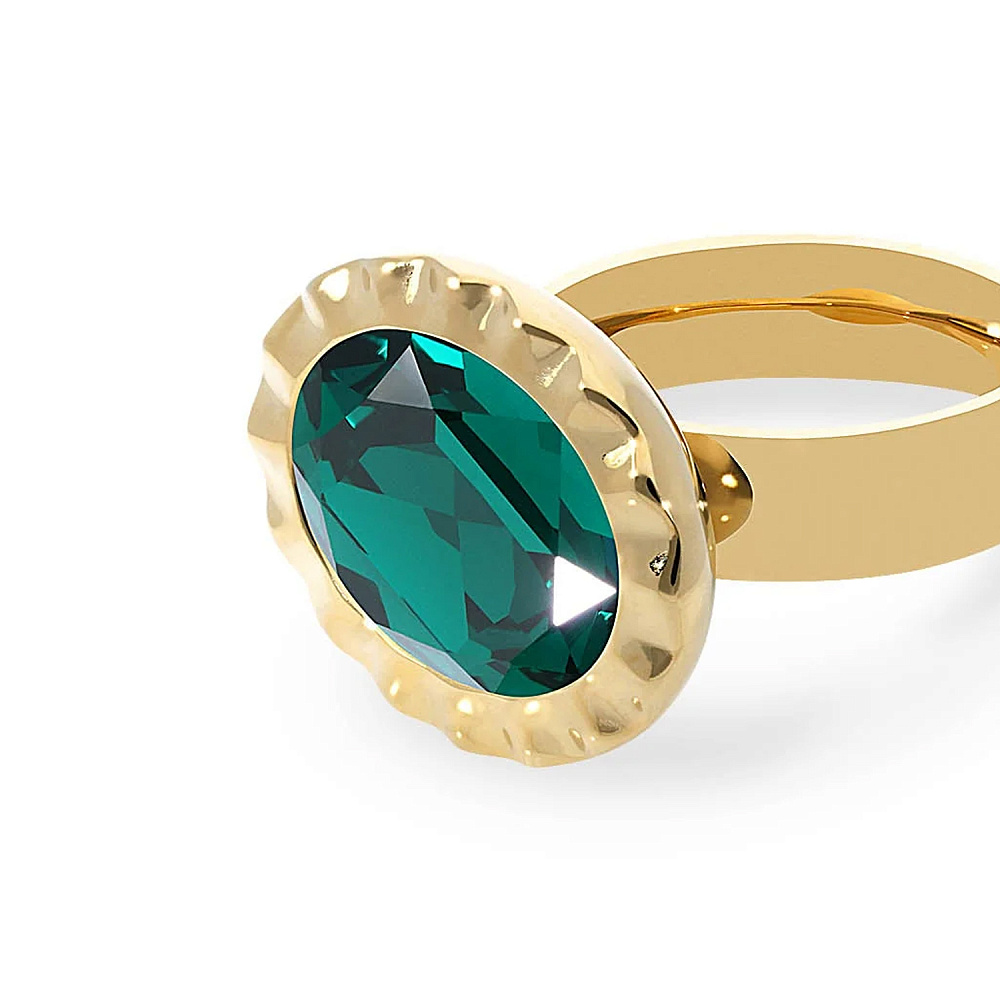 Qudo Кольцо TIVOLA UNICA big (G/P) Emerald 56 Qudo 686945 Арт.: 686945