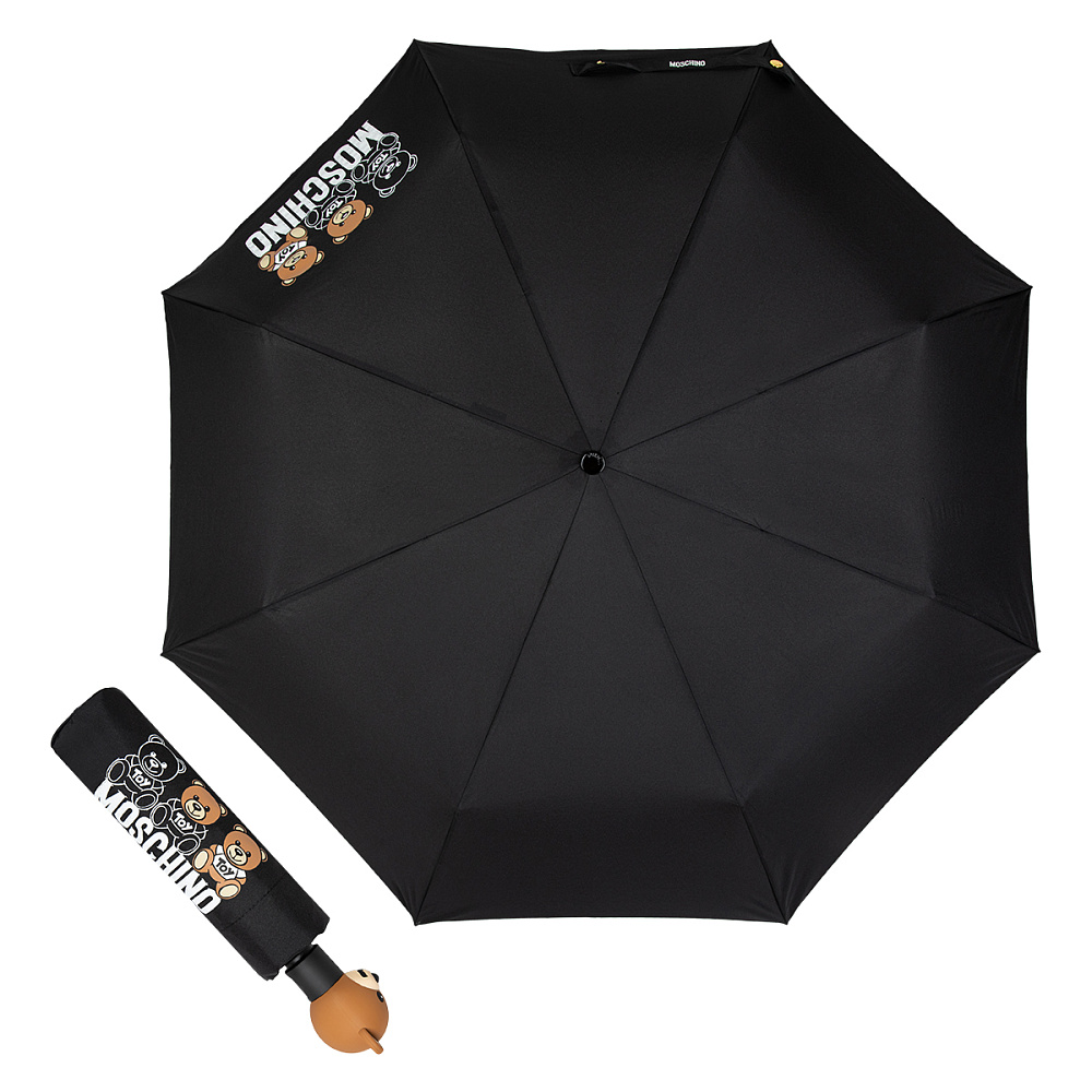 Moschino Зонт складной Moschino 8061-OCA Scribble bears Black  product-3513 Арт.: product-3513