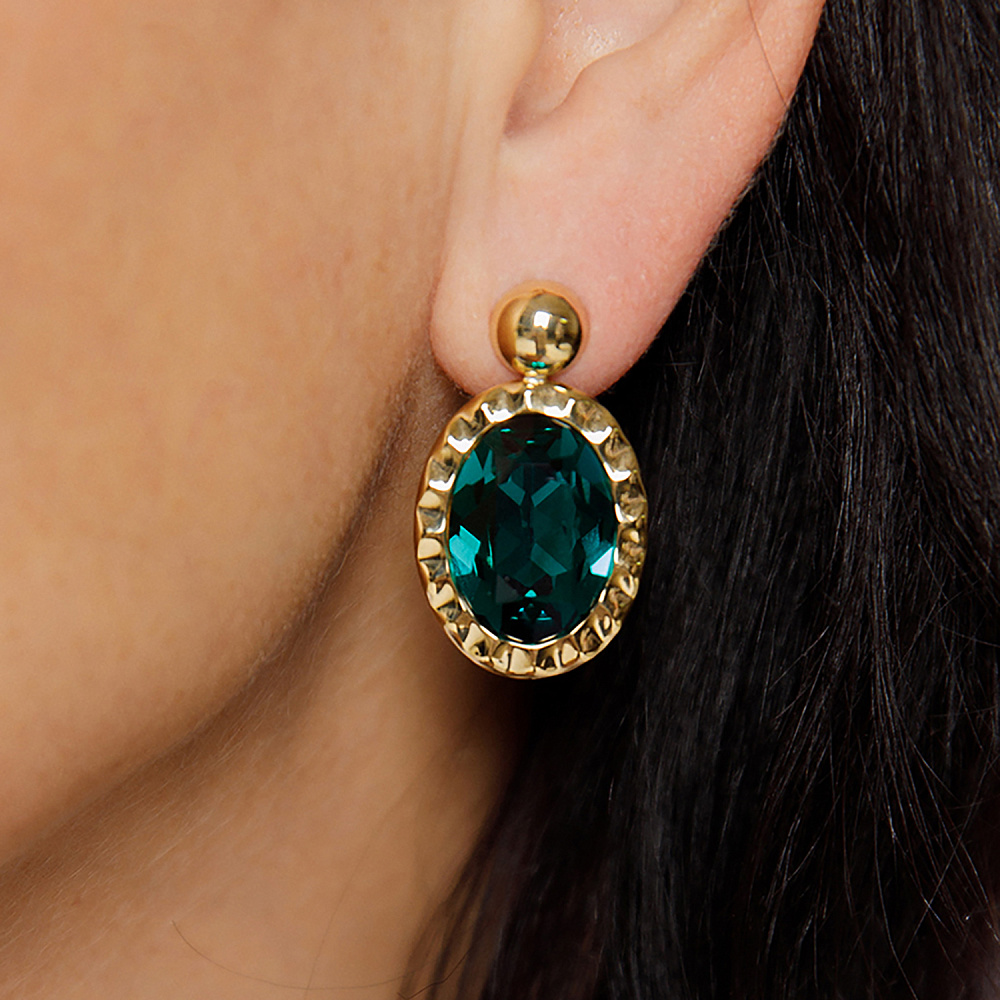 Qudo Серьги TIVOLA UNICA big (G/P) Emerald 2,65cm Qudo 332049 Арт.: 332049