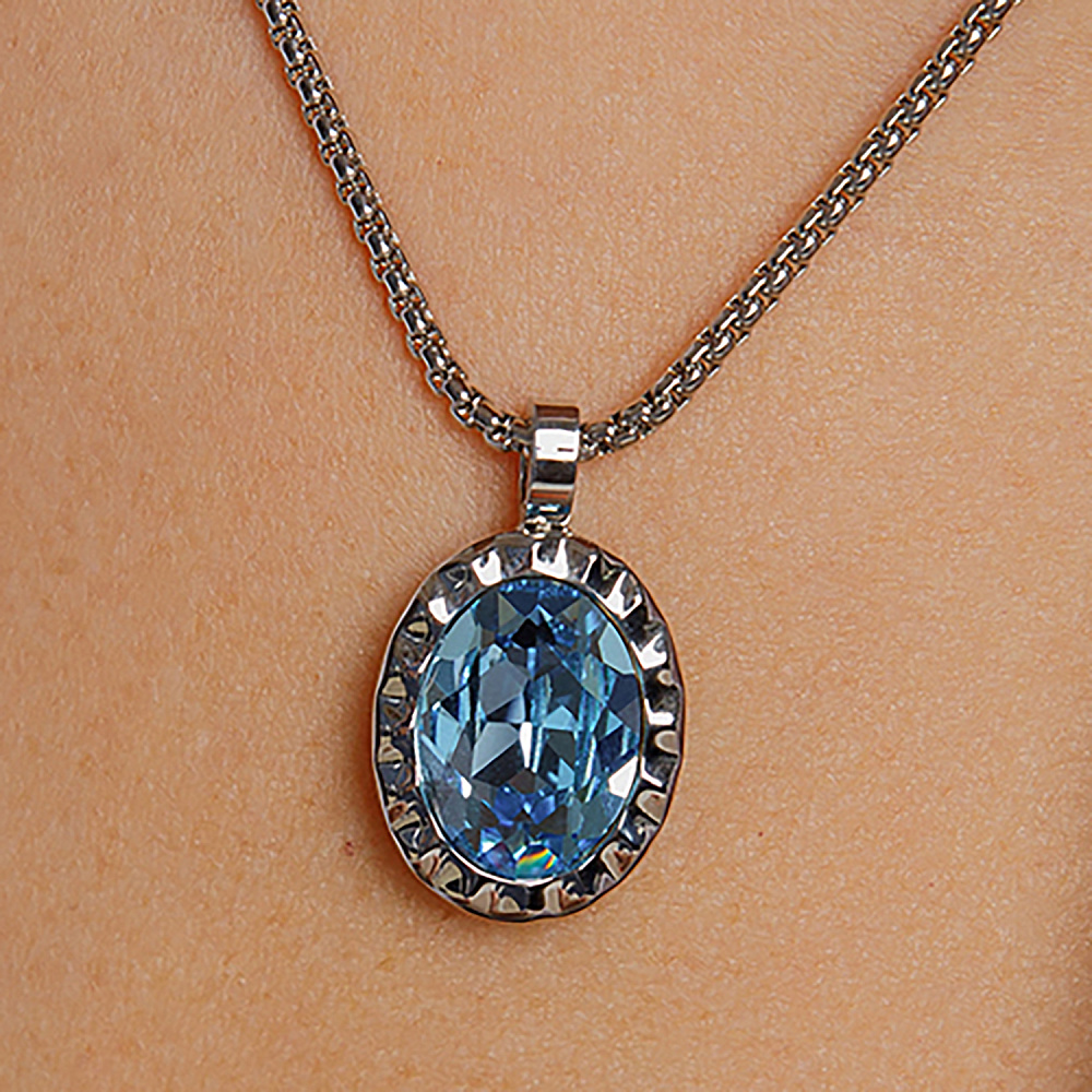 Qudo Колье TIVOLA UNICA big (S/P) Aquamarine 3cm Qudo 420527 Арт.: 420527