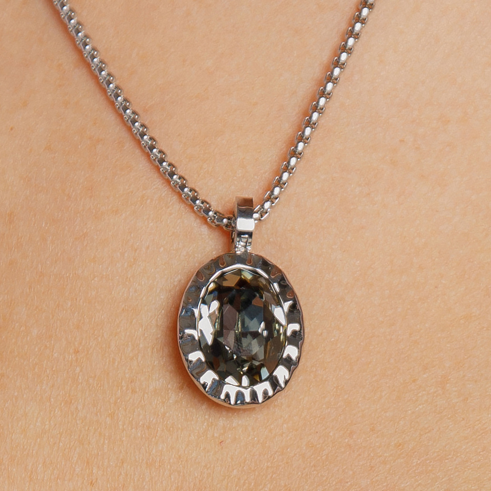 Qudo Колье TIVOLA UNICA big (S/P) Black diamond 3cm Qudo 420539 Арт.: 420539