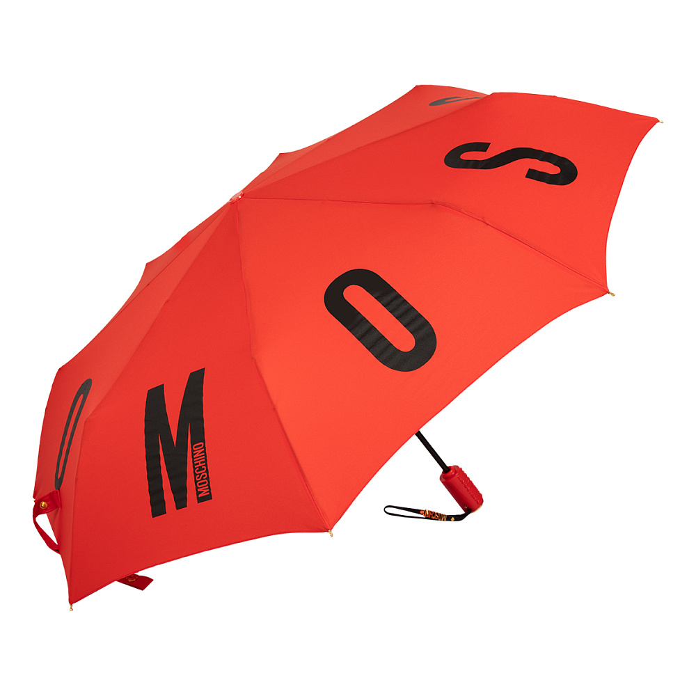 Moschino Зонт складной Moschino 8911-OCC M logo Red  product-3543 Арт.: product-3543