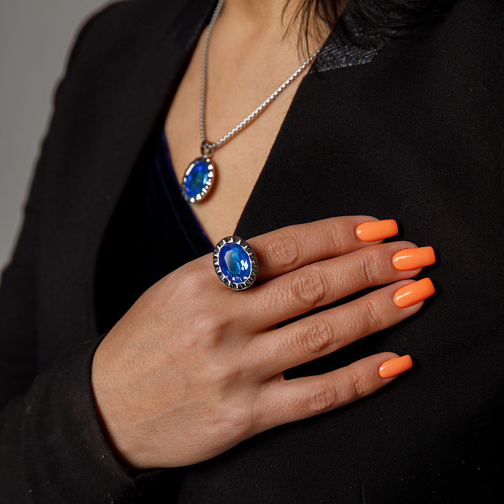 Qudo Кольцо TIVOLA UNICA big (S/P) Royal blue delite 54 Qudo 688150 Арт.: 688150