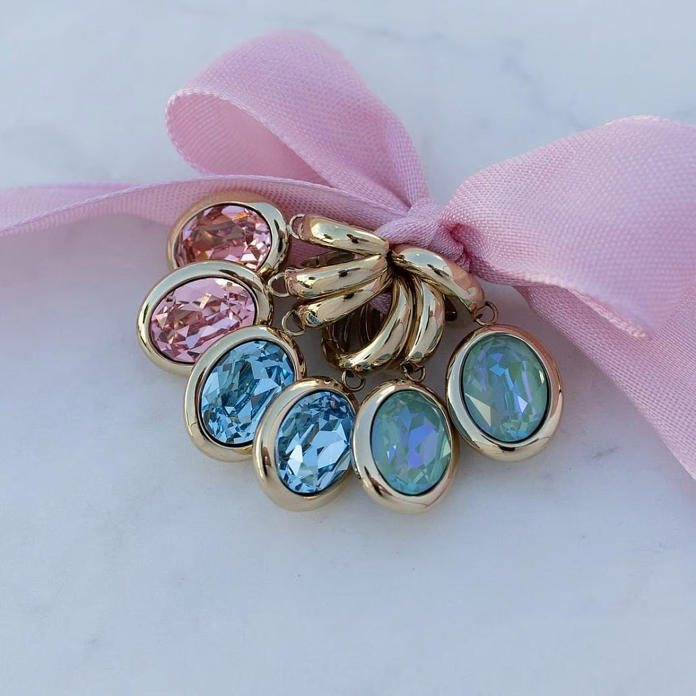 Qudo Серьги Creole TIVOLA small G aquamarine Qudo 310516 BL/G Арт.: 310516 BL/G