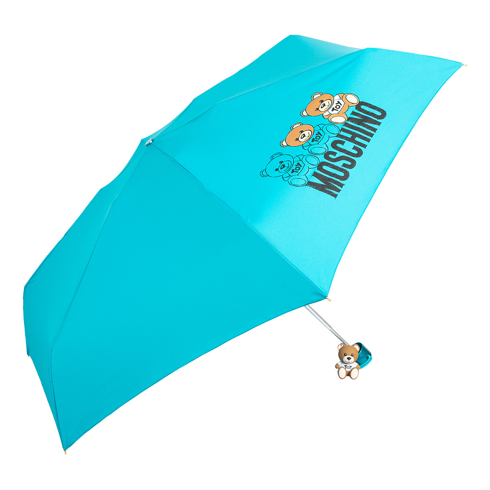 Moschino Зонт складной Moschino 8061-superminiT Bear scribble Peacock  product-3519 Арт.: product-3519