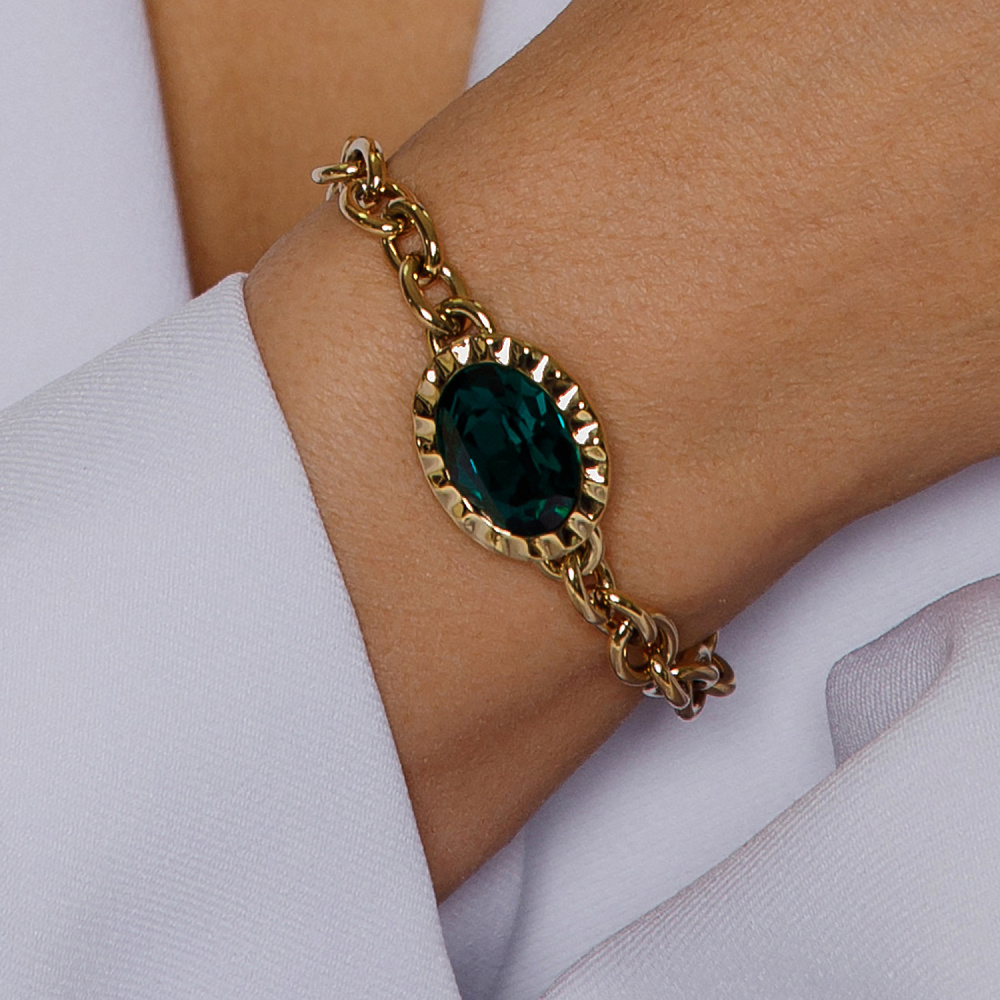Qudo Браслет TIVOLA UNICA big (G/P) Emerald Qudo 189549 Арт.: 189549