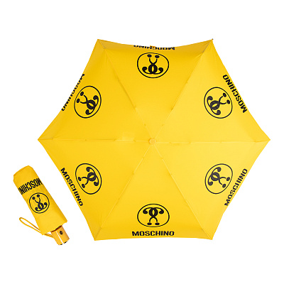 Зонт складной Moschino 8765-compactU Double questionmark Yellow  product-3539  Moschino  product-3539 