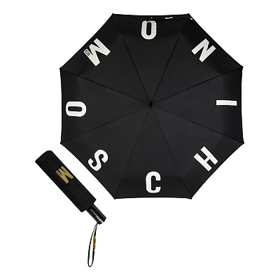 Зонт складной Moschino 8911-OCA M logo Black  product-3542 product-3542 