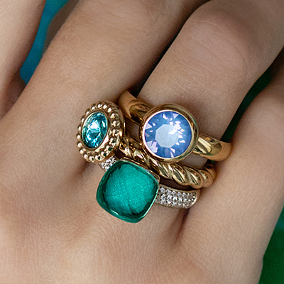 Кольцо FIRENZE 17.2 (G) Blue Zircon Qudo 107001/40-4601 17.2  Qudo  107001/40-4601 17.2 