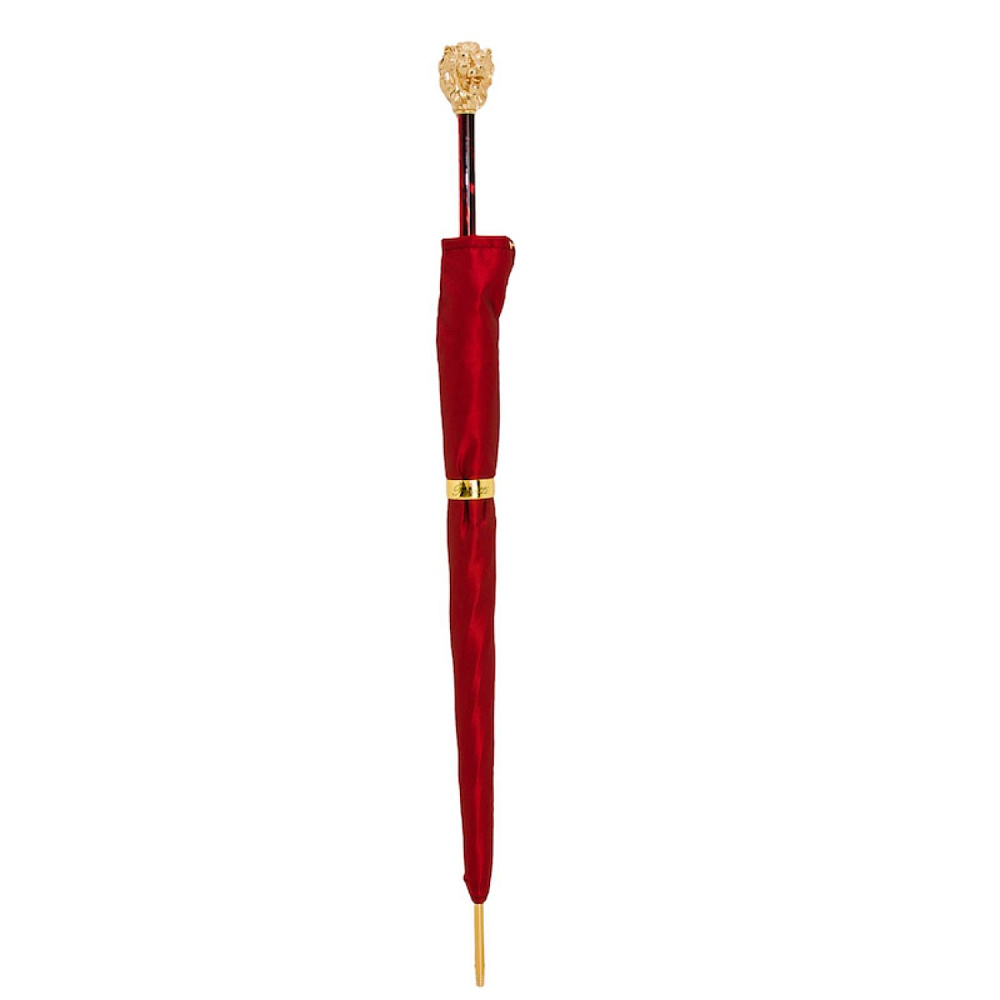 Pasotti Зонт-трость Pasotti Leone Лев Gold Oxford Rosso  product-3095 Арт.: product-3095