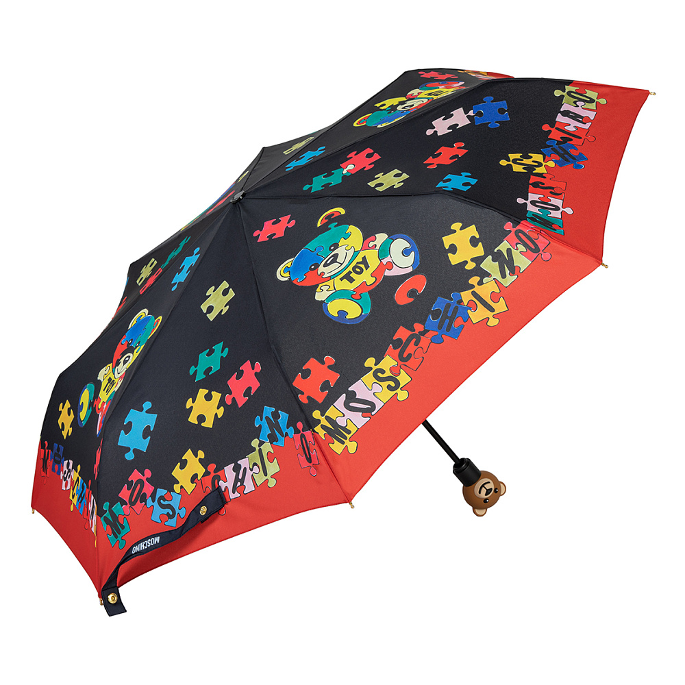 Moschino Зонт складной Moschino 8057-OCA Puzzle bears Black  product-3433 Арт.: product-3433