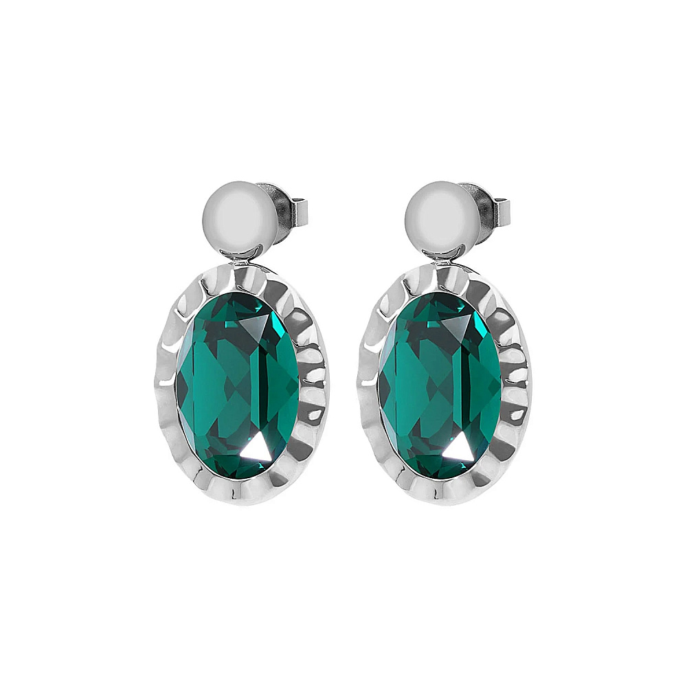 Qudo Серьги TIVOLA UNICA big (S/P) Emerald 2,65cm Qudo 332048 Арт.: 332048