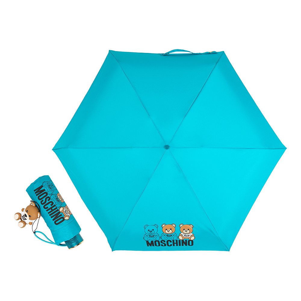 Moschino Зонт складной Moschino 8061-superminiT Bear scribble Peacock  product-3519 Арт.: product-3519