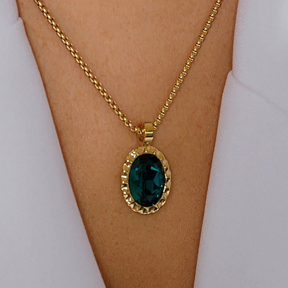 Qudo Колье TIVOLA UNICA big (G/P) Emerald 3cm Qudo 420549 Арт.: 420549