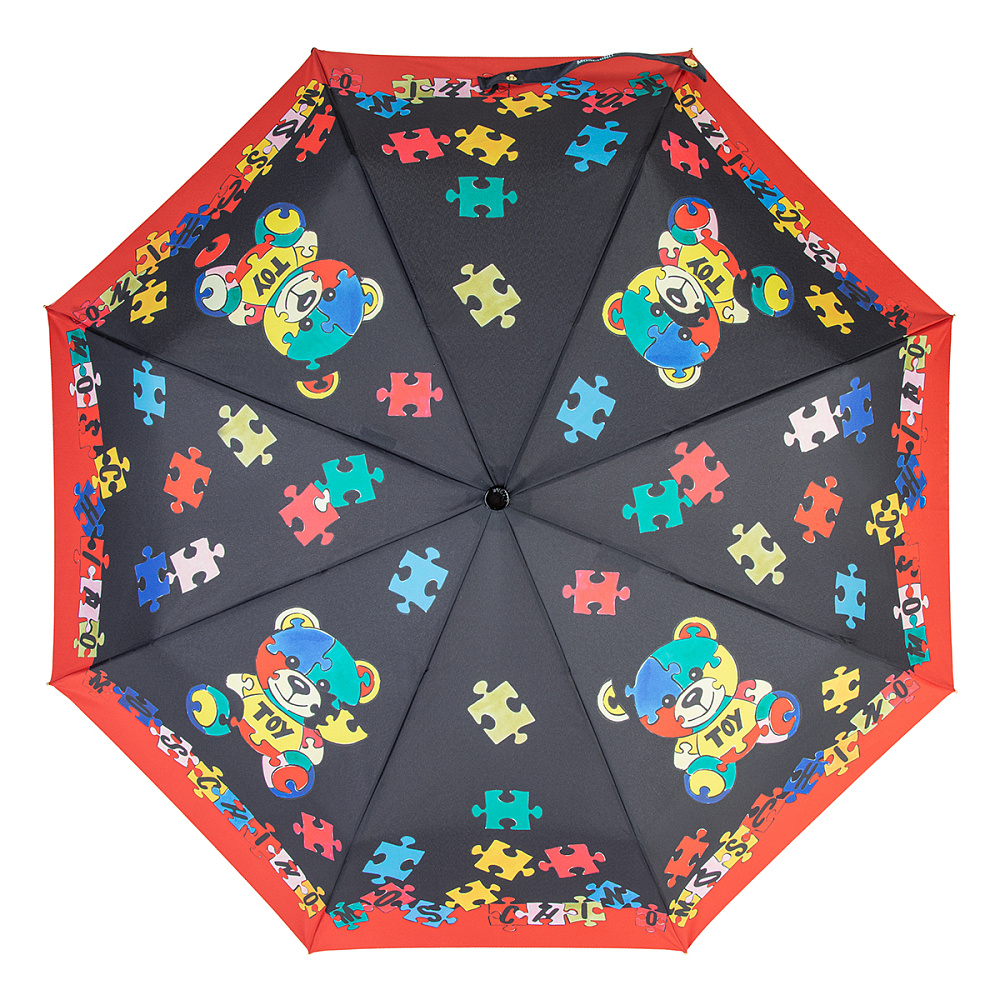 Moschino Зонт складной Moschino 8057-OCA Puzzle bears Black  product-3433 Арт.: product-3433