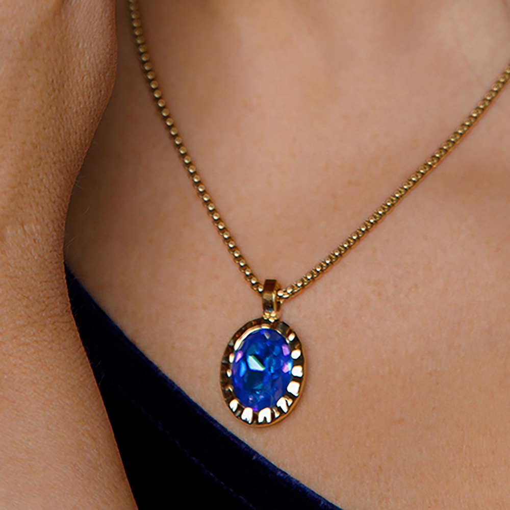 Qudo Колье TIVOLA UNICA big (G/P) Royal blue delite 3cm Qudo 420684 Арт.: 420684