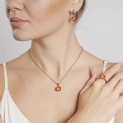 Кольцо Firenze orange glow 18.5 мм Qudo *611934 BR/S  Qudo  *611934 BR/S 