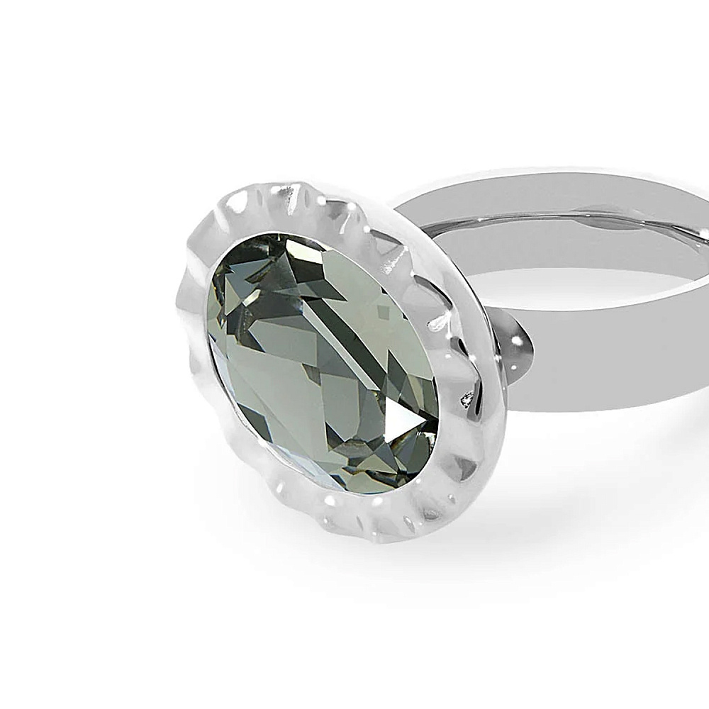 Qudo Кольцо TIVOLA UNICA big (S/P)Black diamond 60 Qudo 686533 Арт.: 686533