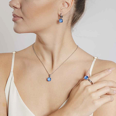 Кольцо Firenze light sapphire 18.5 мм Qudo 611007 BL/S  Qudo  611007 BL/S 