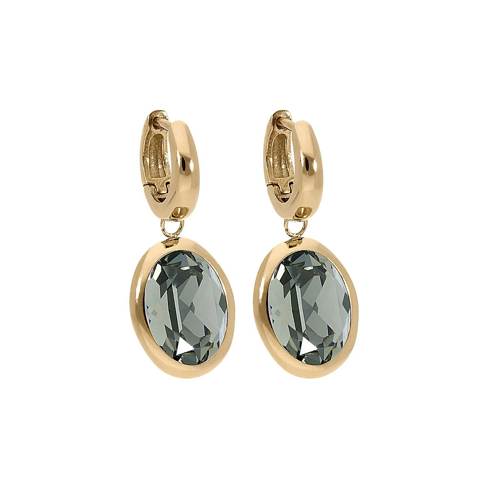 Qudo Серьги Creole TIVOLA small G black diamond Qudo 310531 BW/G Арт.: 310531 BW/G