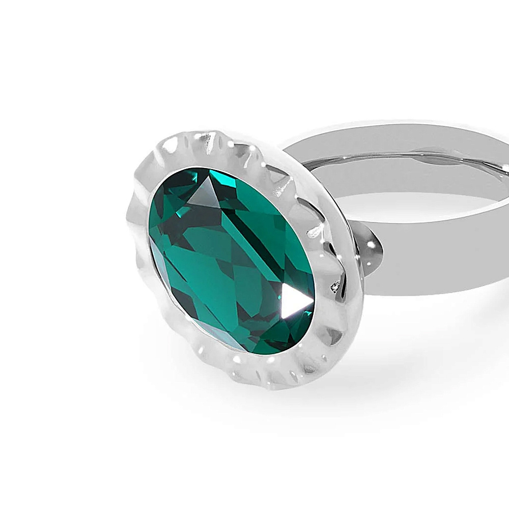Qudo Кольцо TIVOLA UNICA big (S/P) Emerald 58 Qudo 686937 Арт.: 686937