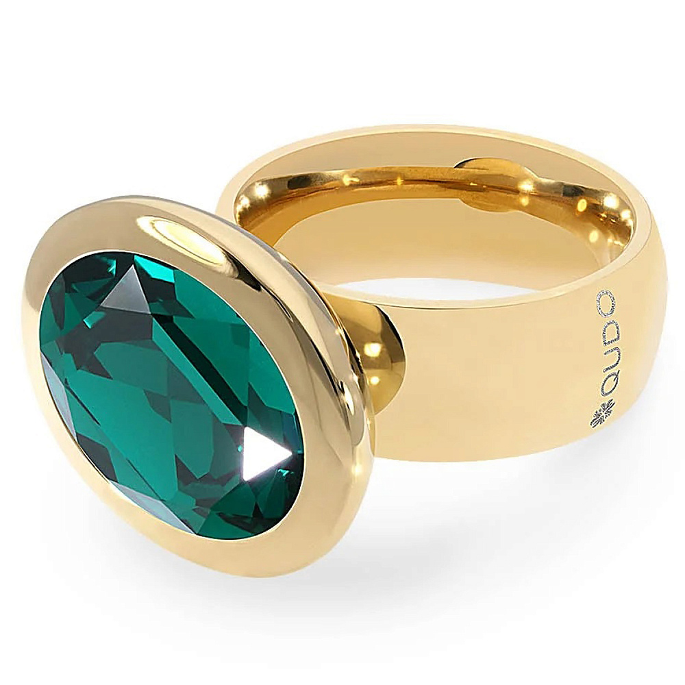 Qudo Кольцо TIVOLA big G emerald 17.8 мм Qudo 632329/17.8 G/G Арт.: 632329/17.8 G/G