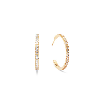 Серьги Hoop Crystal-Gold 30мм Coeur de Lion *0147/23-1816 *0147/23-1816 