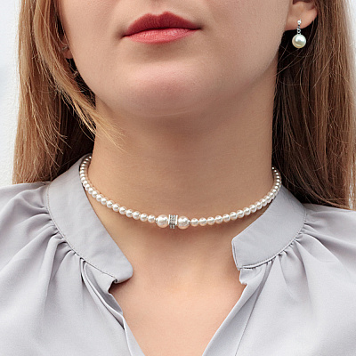 Колье Cylinder Crystal Fiore Luna B2409PE-N02.1 BW/S  Fiore Luna  B2409PE-N02.1 BW/S 